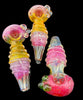 Gold Fumed Squiggle Striped Slime Glass Pipe | Wholesale Glass Pipe -4286