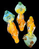 GOLD FUMED COLOR CHANGING FRIT GLASS TWISTED SMOKING GLASS PIPE -4303