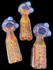 GOLD FLAMING AND SLIM COLORS AND SUPER FANCY SMOKING GLASS PIPE -4315