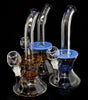 2024 Two Functions Disc Glass Bubbler Bent Neck Glass Water Bongs With Honeycomb And Whirl Perc Smoking Water Pipe With Full Attachment -123