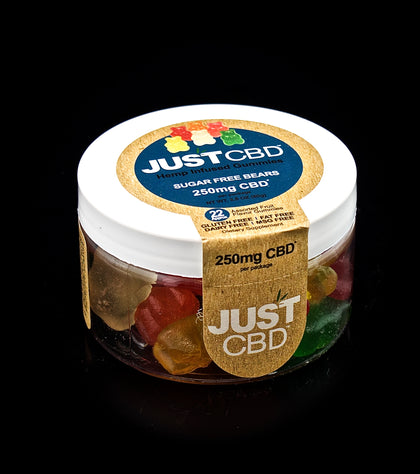 JUST CBD-GUMMIES-250MG |SUGAR FREE BEARS | WHOLESALE GLASS PIPE-867