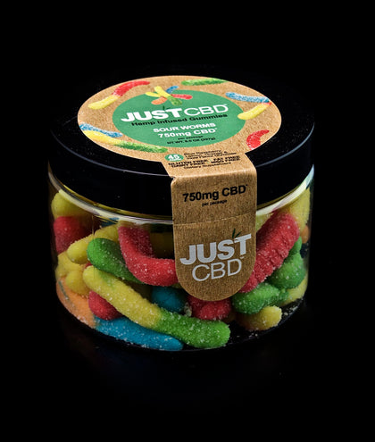 JUST CBD-GUMMIES-750MG | SOUR WORMS BEARS | WHOLESALE GLASS PIPE-895