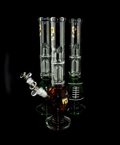 6B Glass WATER PIPE Biker style with Tree Perc